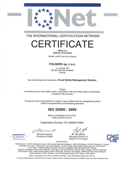 Сертифікат DQS GmbH
                            Система управління безпеки харчової продукції
                            