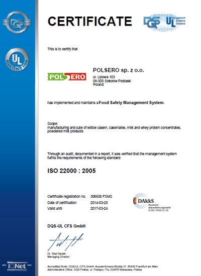 Сертифікат IQNet
                            Система управління безпеки харчової продукції